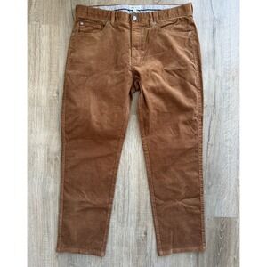 Peter Millar Superior Soft Corduroy Pants Straight Crown Brown MF24B29 Sz 35